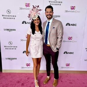 Kentucky Derby ready! Dress and fascinator Self-Portrait Pink Tweed Mini Dress